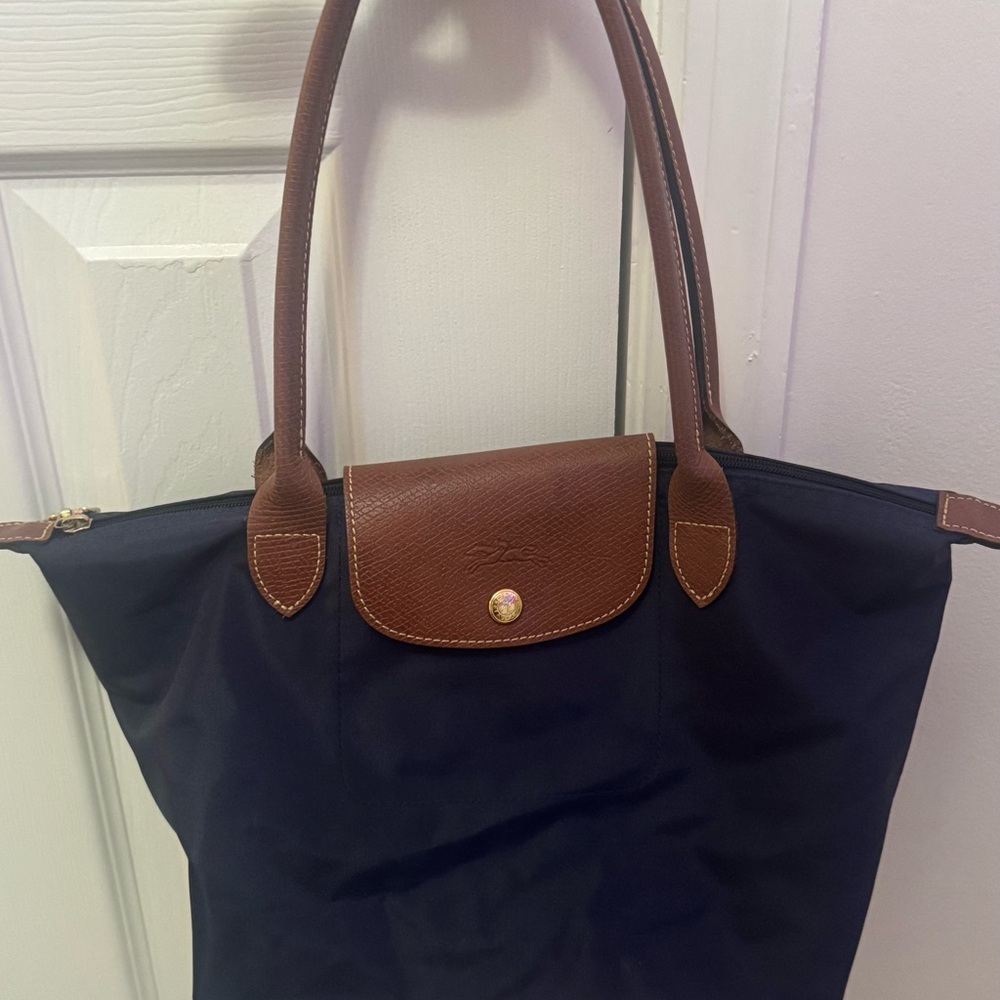 Longchamp Le Pliage Small Navy Tote